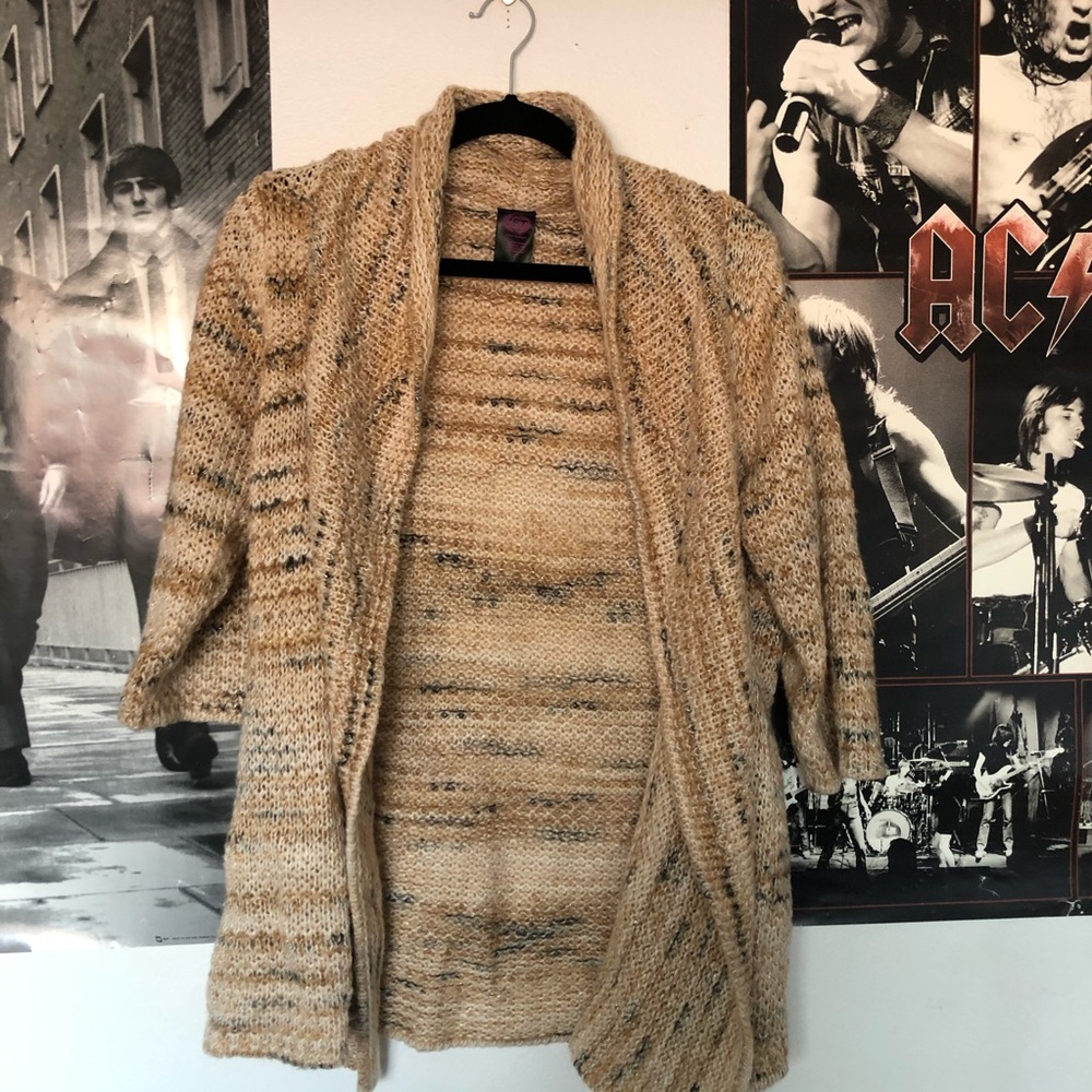 super cute chunky knit tan sweater